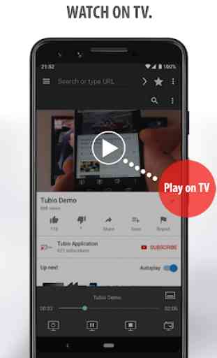 Tubio - Vídeos de web a TV, Chromecast, Airplay 2