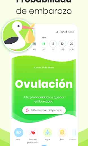 Calendario Menstrual Mia: Ovulacion Dias Fertiles 2