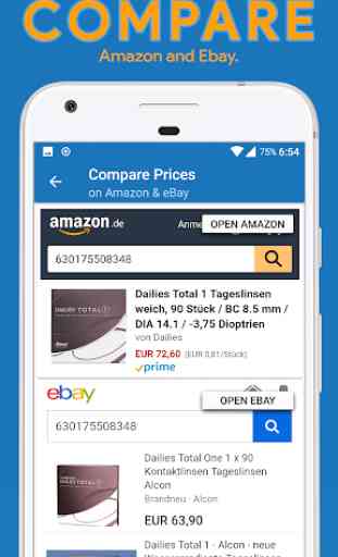 Compare Prices On Amazon & eBay - Barcode Scanner 2