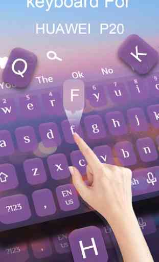 Purple Keyboard  For Huawei  P20 3