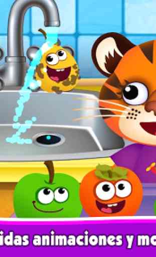 Juegos educativos para niños de 3 años! Funny Food 2