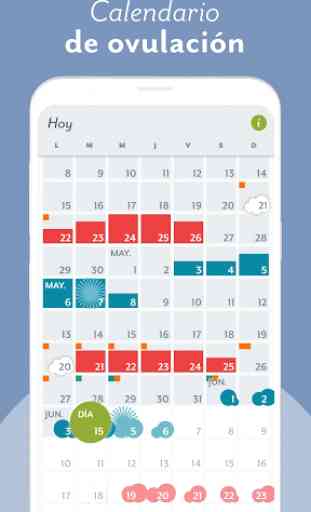 Calendario menstrual de periodo y ovulación Clue 3