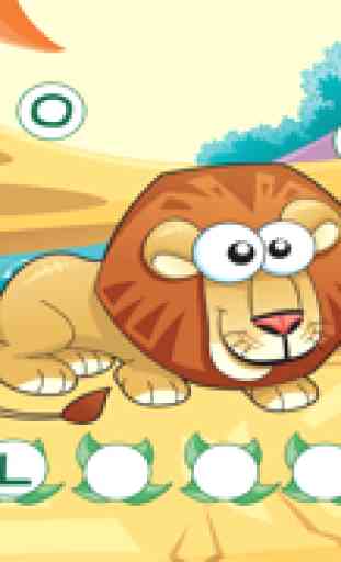 ABC Savannah! Juego para los niños: Aprender para escribir las palabras y el alfabeto con los animales del safari, desierto y selva. Con león, elefante, hipopótamo, loro, cebra, tigre, cocodrilo, serpiente, mono, camellos, jirafas 2