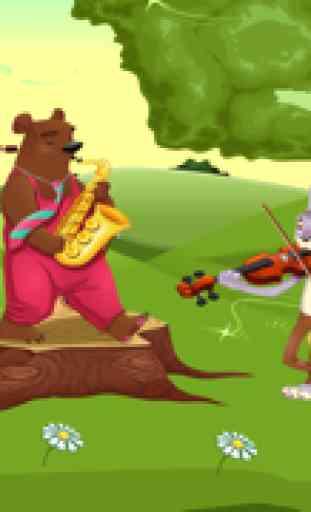 Activo! Juego para los niños sobre los animales de la selva con la música. Jugar con el zorro, oso, búho, ciervos, pájaros, árboles y flores. Juegos y rompecabezas para guardería, preescolar y jardín de infancia 1