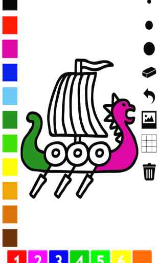 Activo! Libro para colorear de vikingos para niños: aprender a dibujar con muchas fotos como vikingo, nave, muchacho, barco, dragón, espadas, casco, el castillo, la batalla 4