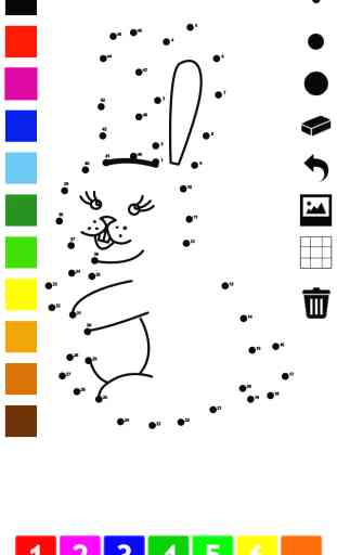 Pintar por números para los niños: Libro para colorear, conectar los puntos, juegos y ejercicios con los animales, oso, perro, caballo, cerdo, conejo y rata. Juego y rompecabezas para aprender, pintura y contar 4