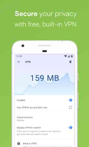 Navegador Opera con VPN gratis 1