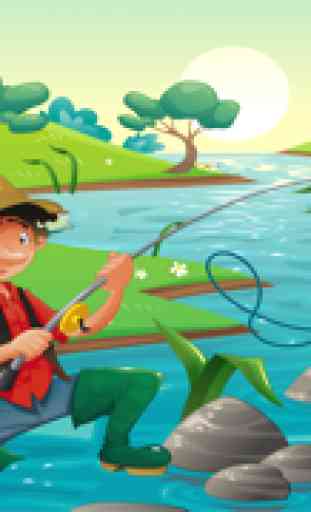 Juego para los niños de 2-5 años sobre pesca: Juegos, rompecabezas y acertijos para guardería, preescolar o jardín de infantes. Aprender con el mar, el agua, los peces, caña de pescar y los pescadores 1