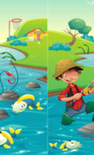 Juego para los niños de 2-5 años sobre pesca: Juegos, rompecabezas y acertijos para guardería, preescolar o jardín de infantes. Aprender con el mar, el agua, los peces, caña de pescar y los pescadores 2