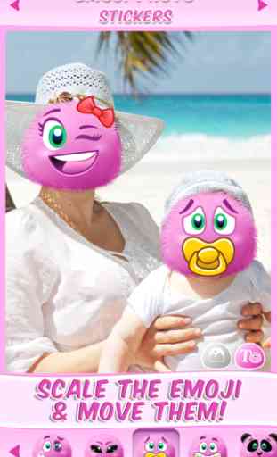 Foto pegatinas emoji: Emoticones lindos y rosados 3