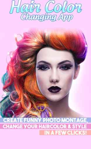 Cabello color cambio aplicación - Tratar varios colores y peinados con peluca 1