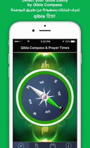 Qibla-Prayer times:Qibla compass-tiempos oración 1
