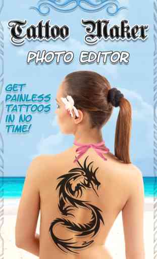 Tatuaje Creador Editor de fotos con Tinta falso Tatuajes 1