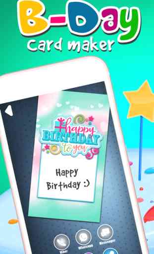 Tarjeta de Cumpleaños Virtuales - Desear Feliz Aniversario con Fondo Decorativo y el Texto Vistoso 1