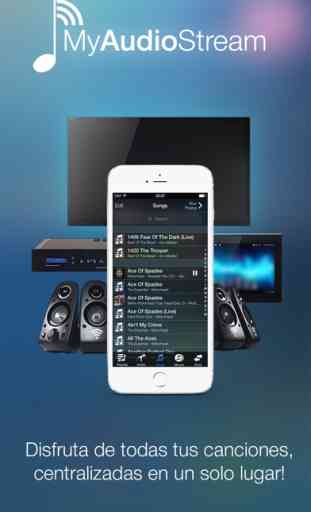 MyAudioStream Pro UPnP reproductor de audio y streamer: reunir su colección de música desde su PC, NAS, servidores UPnP, Windows Media Player o iTunes local y lo comparten con sus altavoces inalámbricos, receptores AV, AllShare TV, PS3 o Xbox360 1