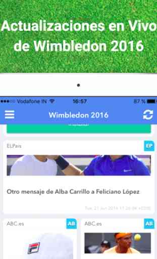 Livescore para Wimbledon 2017 Resultados App 3