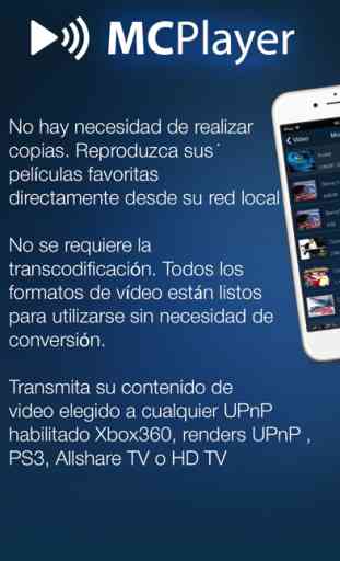 MCPlayer UPnP reproductor de vídeo inalámbrico para iPhone, corriente películas en HD TV 1