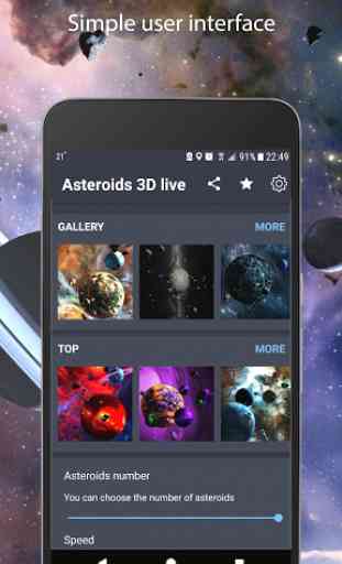 Asteroides 3D fondo animado 1