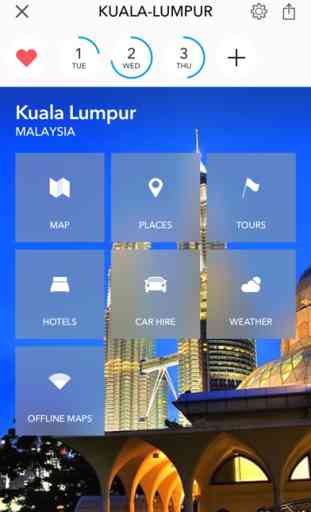 Kuala Lumpur - mapa sin conexión con guías de ciudades de Tripomatic 1