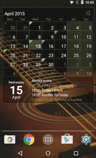 Calendar Widget (key) 1