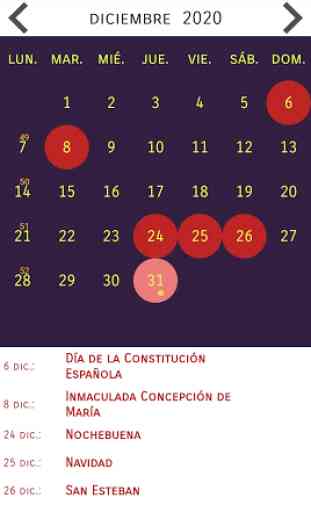 Calendario 2020 Español 3