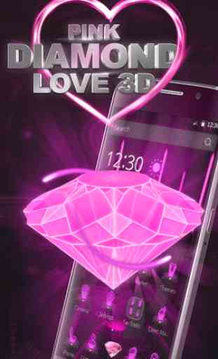 Pink Diamond Love 3D Theme 1
