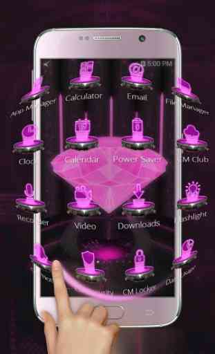 Pink Diamond Love 3D Theme 2