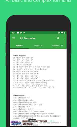 All Formulas - Math, Physics & Chemistry 3