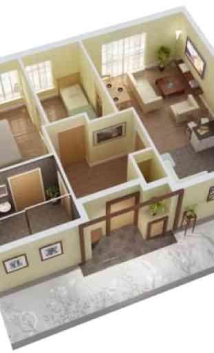 3D Pequeña Casa Diseño 4