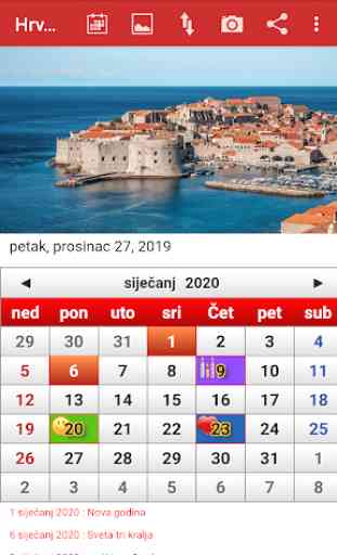 Croatia Calendar  2020 1