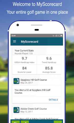 MyScorecard Golf Score Tracker 1