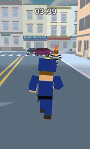Cop Blocky Ladrón Running 4
