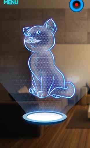 Holograma gatito Simulador 3D 2