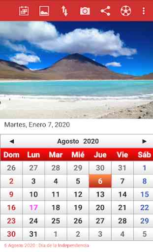 Bolivia Calendario 2020 2