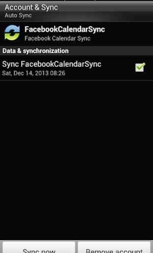 Calendar Sync for Facebook 1