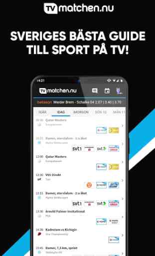 TVmatchen.nu - sport på TV 1