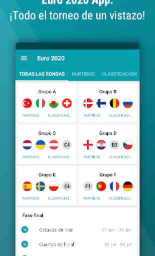 Eurocopa App 2020 - Resultados y calendario 1