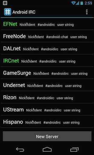 IRC for Android ™ 1