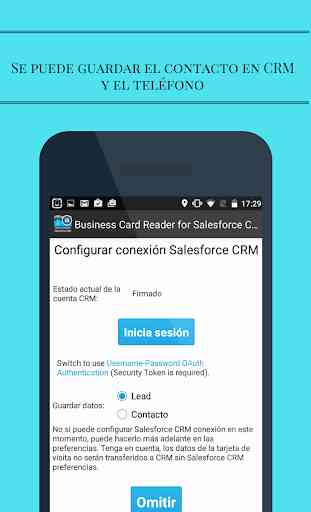 Salesforce CRM Escáner de tarjetas de negocios 2