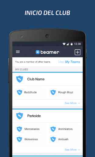 Teamer - Equipo deportivo App 3