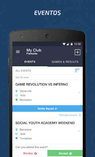 Teamer - Equipo deportivo App 4