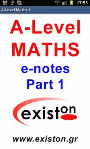 A-Level Mathematics (Part 1) 1