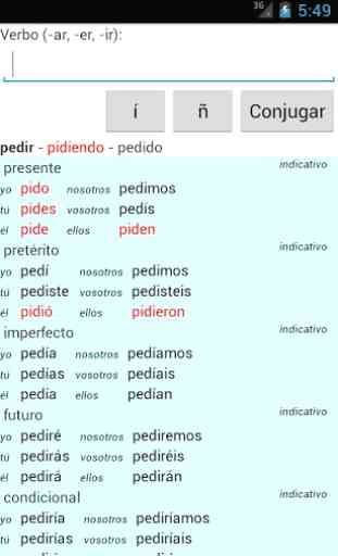 Conjugador de verbos españoles 1