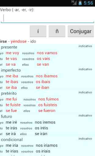 Conjugador de verbos españoles 4