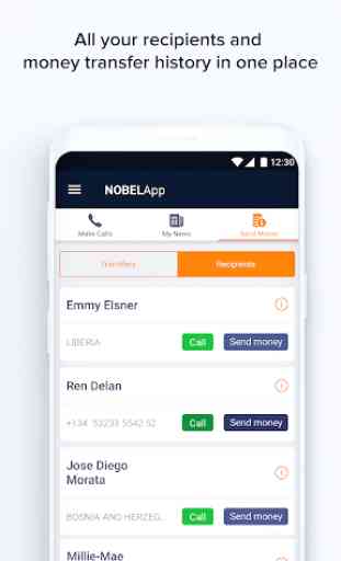 NobelApp Money Transfers + Calls 3