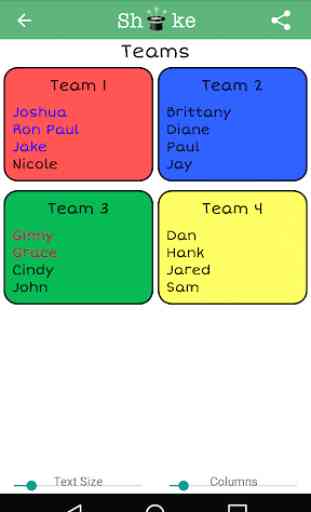 Team Shake: Pick Random Groups 2