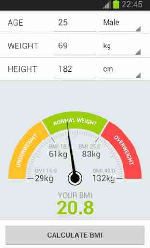 BMI Weight Calculator 1
