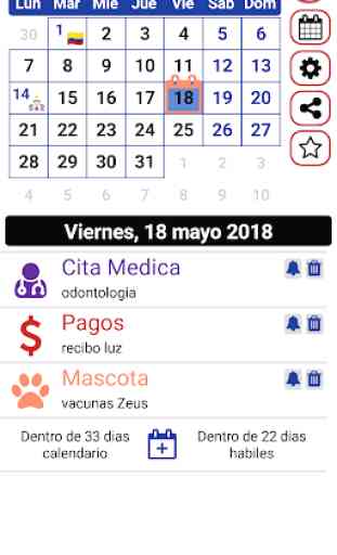Calendario Festivos Colombia 2020 2021 con Widget 4