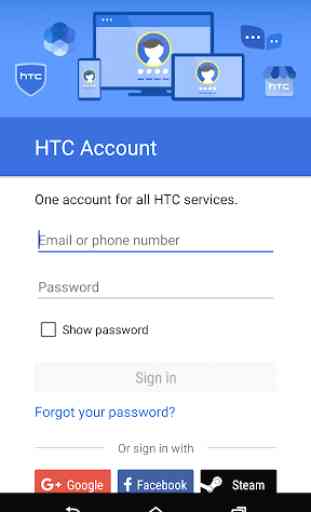 Cuenta de HTC—Inicio de sesión 1