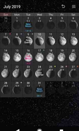 Simple Moon Phase Calendar 1